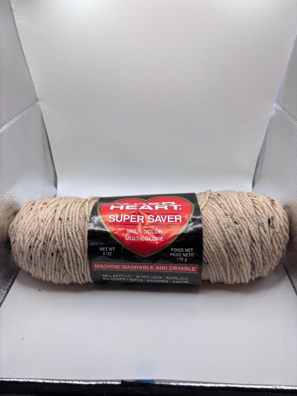 VTG RED HEART SUPER SAVER YARN #4334 Buff Fleck LOT 5336 6 99 Acrylic 6 oz skein
